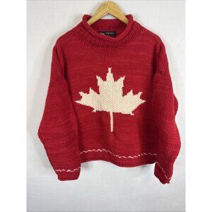 Bolli Importz 100% Wool Maple Leaf Sweater XL Oversized Unisex Ecuador